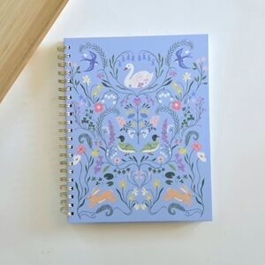 OCS Design Vintage Inspired Flower Meadow Hardcover Large Spiral Ruled Notebook